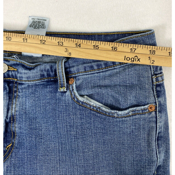 Levis 515 Bootcut Jeans Womens Size 16S Light Wash Denim Distress High Rise - Picture 7 of 12